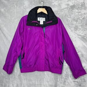 Vintage Columbia Bugaboo Jacket Womens Large Purple Winter Ski Insulated Nylon